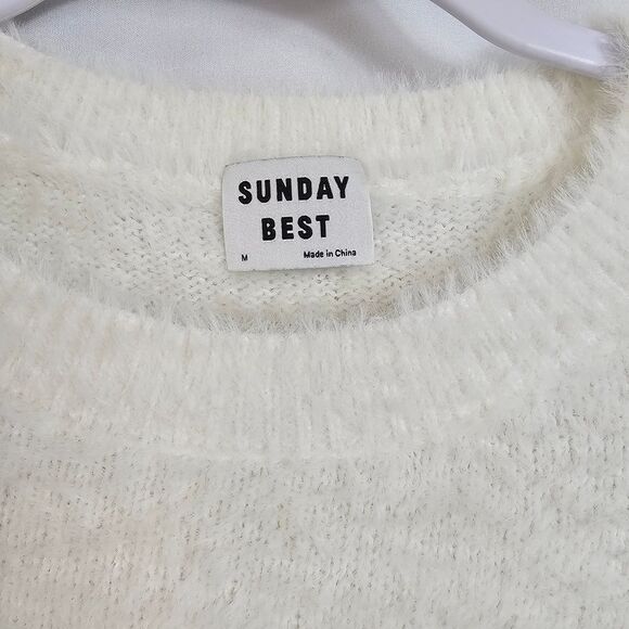 Aritzia Sunday Best Kitten Sweater in White - Size M - Picture 2 of 9